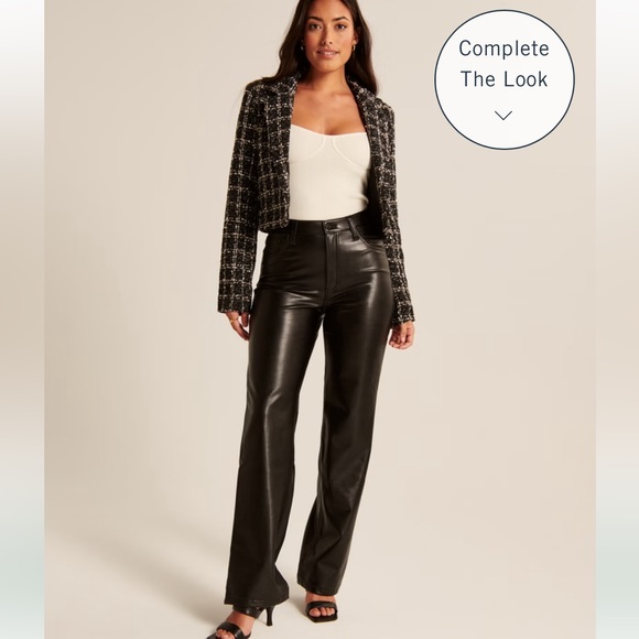 Curve Love Vegan Leather 90s Relaxed Pant - Picture 1 of 5